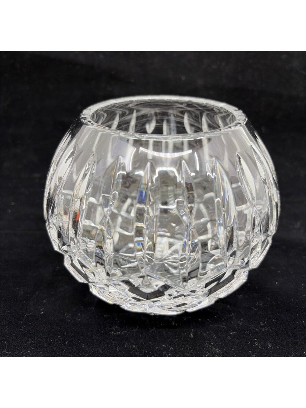 Nachtmann Astra Lead Cut Crystal Rose Bowl Votive Holder 4" Germany Vintage